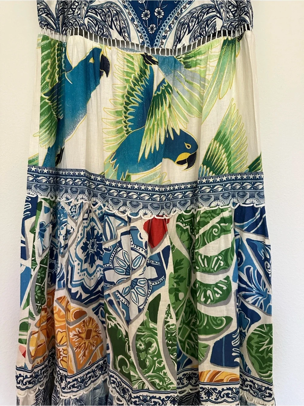 Farm Rio Valeria Tiered Tropical Floral Maxi Dress